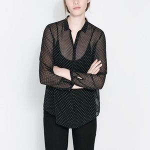 Zara polka dot blouse